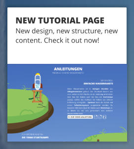 NEW TUTORIAL PAGE New design, new structure, new content. Check it out now!