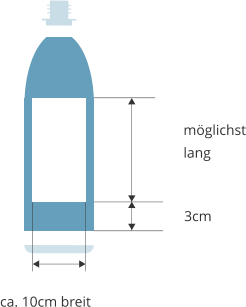 mglichst lang 3cm  ca. 10cm breit