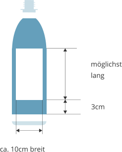 mglichst lang 3cm  ca. 10cm breit